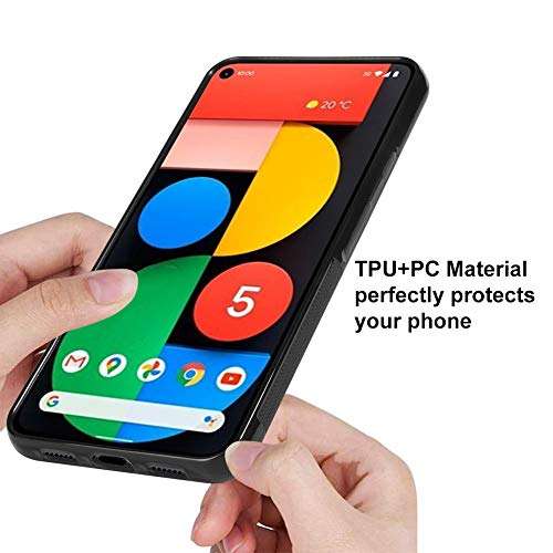 KANGHAR Google Pixel 5 Tire Cow Black White Slim Anti-Scratch Shockproof Skid Outline Durable PC Layer TPU Bumper Anti-Dropping Full Body Protection Cover -6 Inch 3