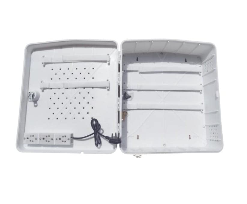 Jenix Big Size PVC DVR/Server/Network Cabinet Box/Rack for CCTV DVR/NVR/POE Switch with Power Socket Ideal for 4/8 Channel CCTV System for Both Indoor and Outdoor Purpose, Size 17X15X6 Inch 1