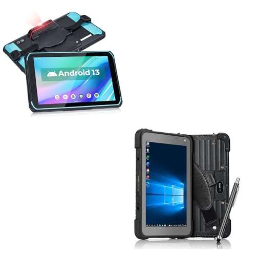 MUNBYN Rugged Android Tablet Barcode Scanner ILT01, 8" Android 13 Inventory Tablet and Rugged Tablet IRT04, 8-inch Industrial Tablet PC Windows 10 64-bit Pro,700nit Sunlight Readable 1