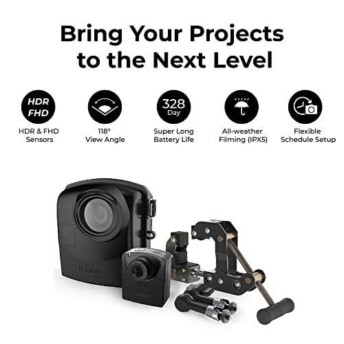 Brinno BCC2000 - Construction & Outdoor Security Time Lapse Camera Trio Bundle Pack - Up to 1-Year Battery Life - 1080P - Includes: TLC2000 Camera, Industrial Clamp, & Weather-Resistant Case 6