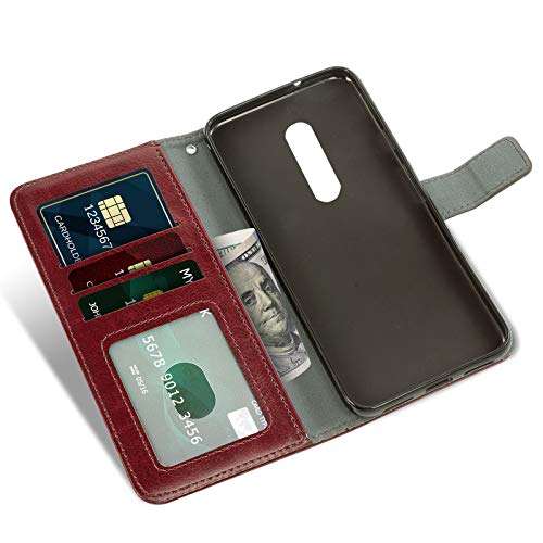 Asuwish Compatible with OnePlus 7T Pro OnePlus7TPro 5G Mclaren Edition Wallet Case Tempered Glass Screen Protector Leather Flip Cover Card Holder Cell Phone Cases for One Plus 7TPro 1Plus 1 + 1+ Brown 4