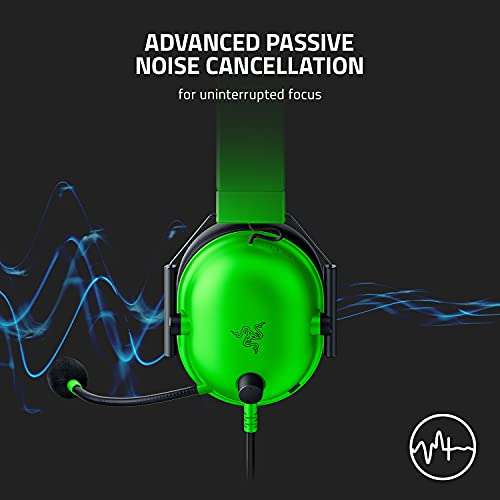 Razer BlackShark V2 X Gaming Headset: 7.1 Surround Sound - 50mm Drivers - Memory Foam Cushion - for PC, PS4, PS5, Switch - 3.5mm Audio Jack - Green 4
