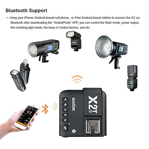 Godox X2T-S TTL Wireless Flash Trigger Compatible for Sony,1/8000s high-Speed sync,5 Separate Group Buttons, and 3 Function Buttons to Realize Quick Setting 3