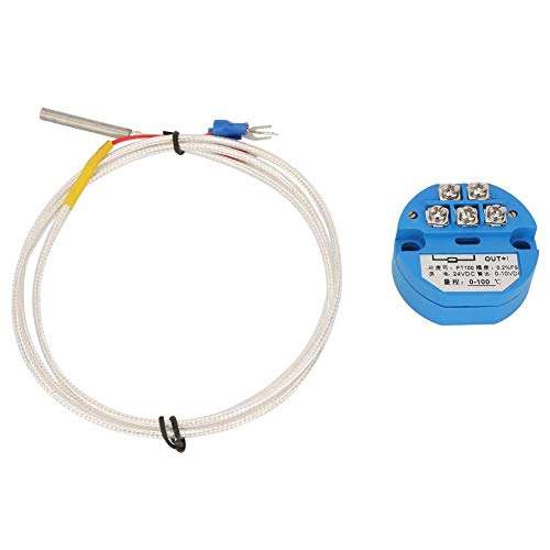 wendeekun -50~400 Degree Temperature Transmitter, PT100 Temperature Transmitter DC24V Output 0-10V Sensor Detector Module 1