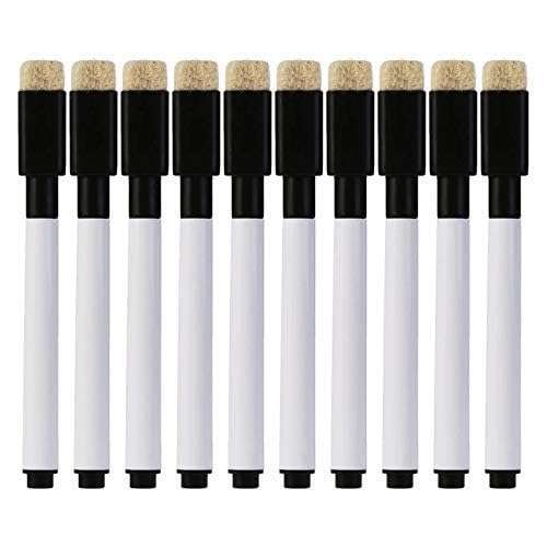 KRYTONE.Fx�Black Magnetic Whiteboard Pen Erasable Marker Office School Stationery Supplies Whiteboard Dry Wipe Pen Erasable Marker (10 BLACK) 1