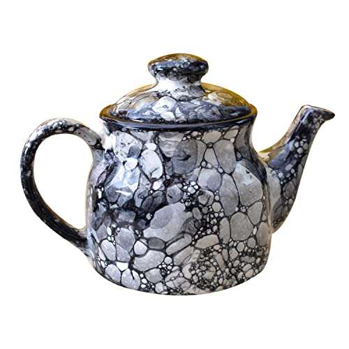 KunhaR Ceramic Teapot - 1 Piece, Black Luster, 300 ml