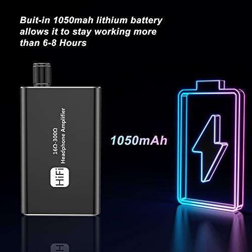 TaiHuai Headphone Amplifier, Portable HiFi Headphone Amp, 3.5mm Stereo Audio Out, Supports 16-300 Impedance, Black, For Music, Compatible with Devices with 3.5mm Headphone Jack, Remote Control 6