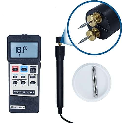 Electronic Moisture Meter for Rubber Industries Construction Materials Fabric and Textiles Wood Chips Inorganic Powders Food Products Alongwith Factory Calibration Certificate Model: Lutron MS-7000 6