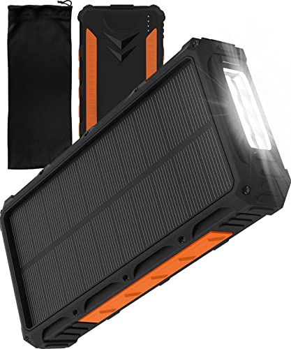 Solar Power Bank, Portable Solar Charger (Waterproof 24,000 mAh) Solar Phone Charger, External Battery Pack Fast Charging(Multiple Devices), Solar Powered Portable Charger,Charger Solar for Cell Phone