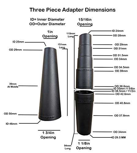 TDVS Universal Vacuum Hose Attachments Kit For Accessories Reducer Designed to Fit More Vacuums Than Any Other Adapters -5 Adapters Fits 1 1/16 to 1 3/4 inches Plus 2 1/2 to 1 1/4 Shop Vac Hose Connec 2