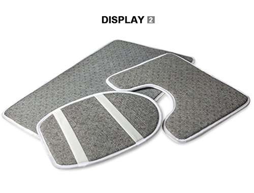 Coloranimal Vintage Paris Eiffel Tower Pattern Home Bathroom Accessories Set, 3 Piece Bath Mat + Lid Toilet Seat Cover+ Flannel Carpets, Machine Washable 3