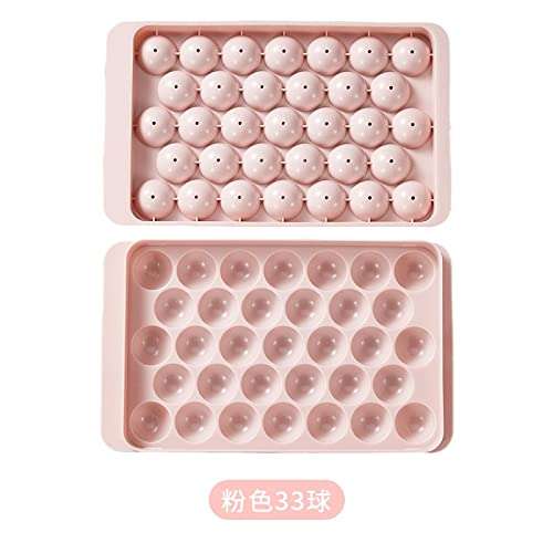 SAMEZONE Plastic Reusable Flexible Round Ice Cube Trays, 33 Cavity Mini Round Ice Plastic Tray Molds for Whiskey & Cocktails, Keep Drinks Chilled Ice Cube Trays for Freezer Multicolor (Pack of 2) 6