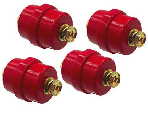LBY 4pcs Busbar Insulator, SM-40 Polyester Standoff Insulators with Screw(M8), High-Strength Busbar Insulator Supporter, Resin(Red) 4