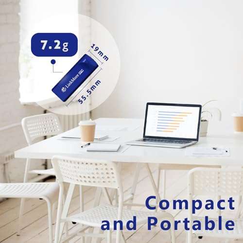 LinkMore EJECT32 128GB USB 3.2 Flash Drive, Read Speed up to 100MB/s, Retractable Design Thumb Drive 5