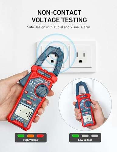 AstroAI Digital Clamp Meter Multimeter 2000 Counts Amp Voltage Tester Auto-ranging with AC/DC Voltage, AC Current, Resistance, Capacitance, Continuity, Live Wire Test, NCV, Blue 3