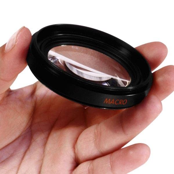 IVELECT 52mm 0.45X Wide Angle Anti-Reflective Coating Design 2 x 2 Lens Composition Macro Lens for Canon Nikon Sony Black