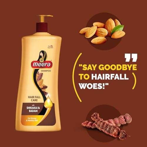 Meera Hairfall Care Shampoo, Goodness Of Badam & Shikakai, For Strong & Healthy Hair, For Men And Women, Paraben Free, 340ml 4