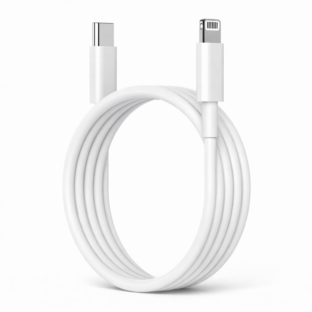 dealoma USB Type-C to Lightning Cable 1m | MFi Certified iPhone Fast Charging | 30W PD | 480 Mbps Data Sync | Compatible with iPhone 14, 13, 12, 11, XS, XR, X, 8, 7 (type C to L (white))