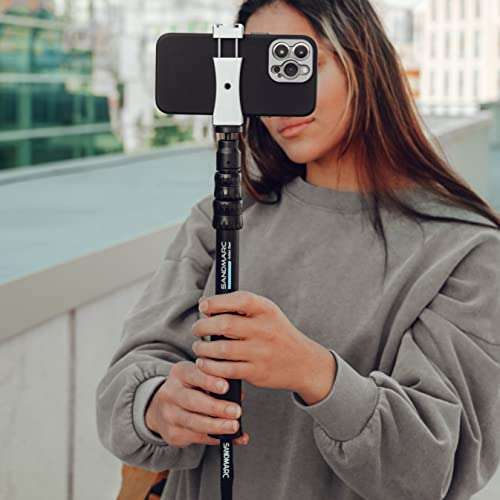 SANDMARC Pole for iPhone: 10-25" Waterproof Extension Selfie Stick for iPhone 16/15/14/13/12/11 Pro/Max, SE, XS, XR, X, 8 & 7 6