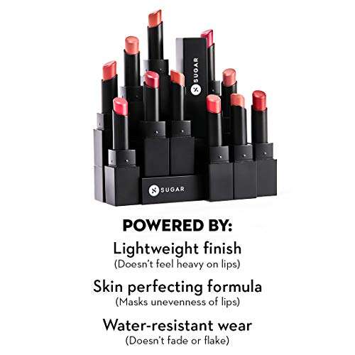 SUGAR Cosmetics Nothing Else Matter Longwear Lipstick - 08 Berry Picking (Berry) with Gloss Boss 24HR Eyeliner - 01 Back In Black (Black), 50 g (Pack of 2) 2