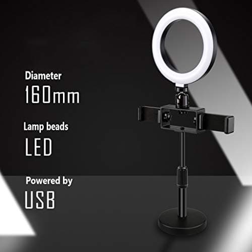 QFFL LED Ring Light Dimmable Led RingLight with Stand & Phone Holder Desktop Portable Fill Light for Makeup/Photography/Live Stream/Video Recording 3