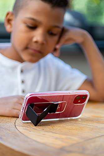 CLCKR Compatible with iPhone 12 and iPhone 12 Pro Case with Kickstand, Phone Grip & Expanding Stand, Cell Phone Cover with Grip Holder, Saffiano Black 6