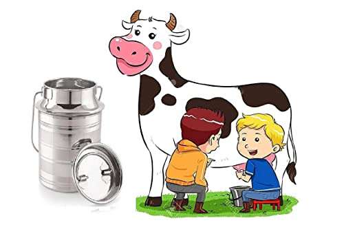 WAVELADY Milk Barni Milk Can Steel Barni for Oil Ghee Storage Honey Container Steel Can 1 Litre