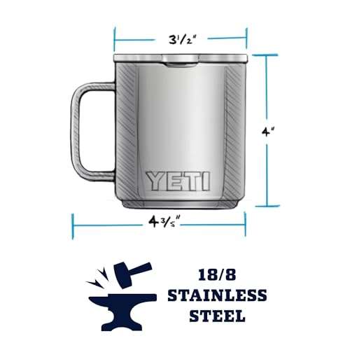 YETI Rambler 10 oz Stackable Mug, Vacuum Insulated, Stainless Steel with MagSlider Lid, Seafoam 2