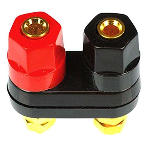 CESS Dual Binding Post, 4mm Banana Socket, 2 Way Gold-Plated Speaker Binding Posts, Power Amplifier Connector, 4 Pack 3