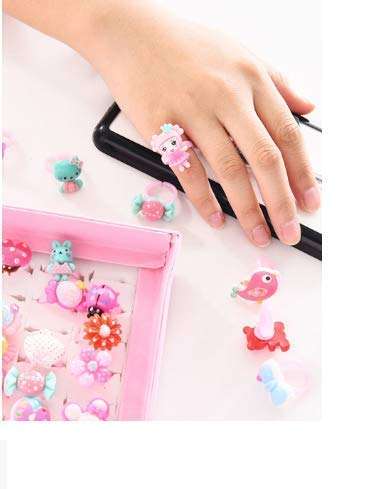 MM RETAILS Little Girl Cute Lovely Jewellery Rings Girl Pretend Play and Dress Up Rings for Party Rings Set Cartoon Cute Kids Accessory Gift for Children (Pack of - 12) 2