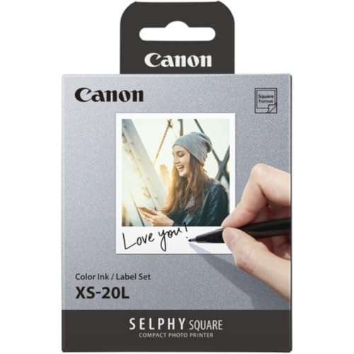 Canon Color Ink/Label Set XS-20L (20 Sheets), Compatible to Canon SELPHY Square Printer 1