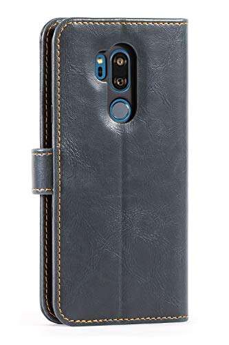Mulbess Vintage LG G7 ThinQ Case Wallet, Flip Leather Phone Case with Card Holder for LG G7 ThinQ Cover, Navy Blue 3