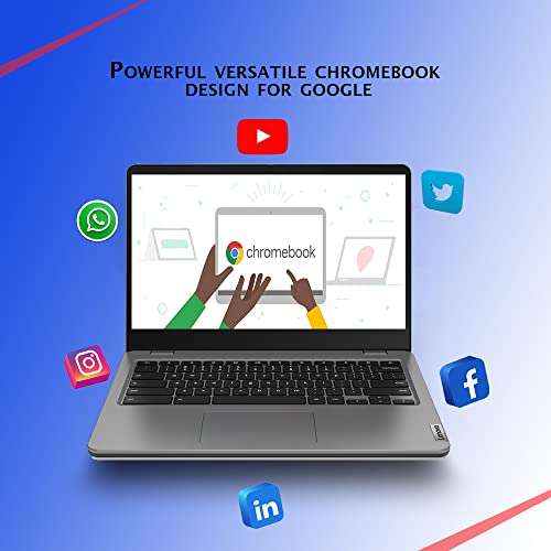 Lenovo Chromebook 14e 14.0" FHD Business Laptop (AMD 3015Ce Processor/4GB DDR4 RAM/64GB Storage eMMC/AMD Radeon Graphics/Chrome OS/Grey) 82M10019HA 3