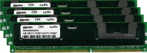 Gigaram 16GB (4x4GB) DDR3-1066 ECC DIMM for Apple Mac Pro 8-Core 2.60Ghz Intel Xeon "Nehalem" Heat Sink (Apple# 4 x MB982G/A)