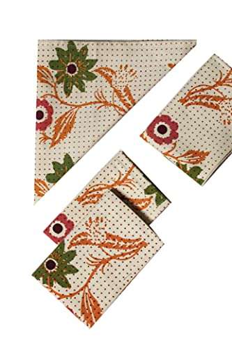 CONTRAST LIVING Sabitw Hand Block Printed Kitchen Towel/Dish Towel/Hand Towel Multi Color Set of 3 Pcs 6