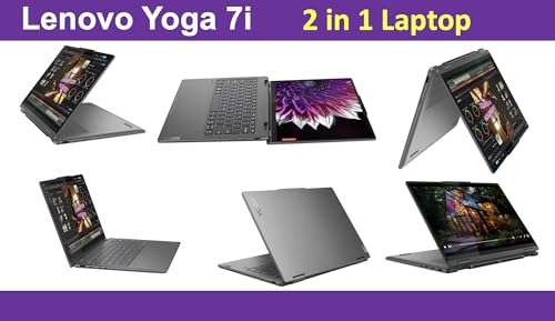 Lenovo Yoga 7i AI PC 2-in-1 Laptop 14.0" Touchscreen IPS WUXGA (Intel Ultra 5-125U, 16GB LPDDR5X, 512GB SSD, Backlit KYB, FP Reader, 2 Thunderbolt 4, AI Copilot, Win11Home) w/DKZ USB Port Expander 2