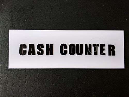 fingerz Cash Counter Sign Board Acrylic 3D Letters for Bank Office Hospital Theaters Restaurants Shopping Mall Park Acrylic Signage L x H 30 cm x 10 cm 1