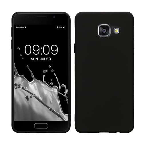 kwmobile Case Compatible with Samsung Galaxy A3 (2016) Case - Soft Slim Protective TPU Silicone Cover - Black Matte 1