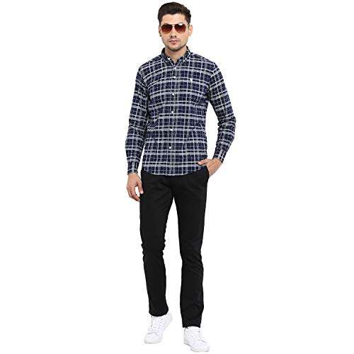Red Tape Men's Printed Regular fit Casual Shirt (RSF9034A_Check Navy_M 6