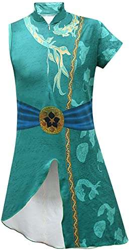 Topcos Kids Raya Cosplay Costume Last Dragon Suits Jumpsuit for Girls Full Set Outfits for Halloween (Small, Style 2) 2