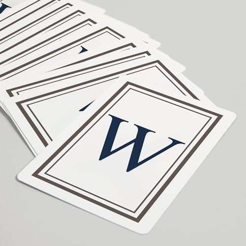 Lantern Press Monogram, Estate, Gray and Blue, W (52 Playing Cards, Poker Size Card Deck with Jokers) 5