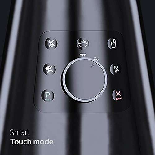 PHILIPS HL7777/00 Mixer Grinder, 750W, 4 Jars, Smart One-Touch Mode, 50%* Reduction in sound power, Digital Interface, Intelli-speed Technology for Pre-Set cooking, Soft Sound Technology, Metallic Silver and Bold Black, Large 4