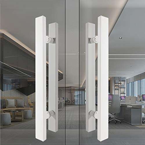 RTY-BY Barn Door Handle, White Stainless Steel Sliding Door Handles Pull Set - Two-Sided Handle Hardware for Barn Doors, Closet Doors, Garden Sheds (Size : 120cm=47.2 inch) 4