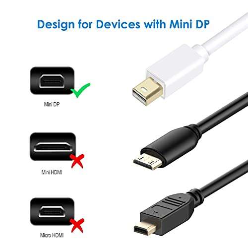 aLLreli Mini DisplayPort to HDMI, HDTV Cable for iMac, Laptop, Television, Personal Computer - 6Feet, White 5
