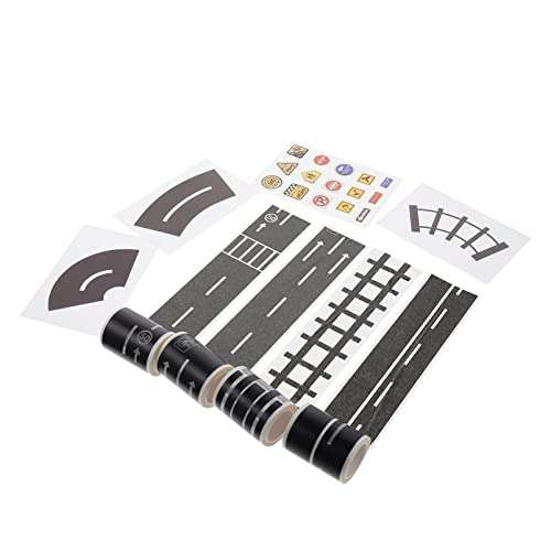 VICASKY Road Tape Sticker Traffic Road Tape Road Car Tape Great DIY Traffic Sign Train Track Model Toy Vehicle Playsets (Mixed Style) 1