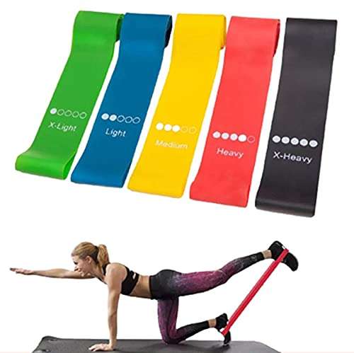 Resistance Loop Bands Set, Exercise Bands,Workout Bands Set of 5 Resistance Levels Non Slip 4