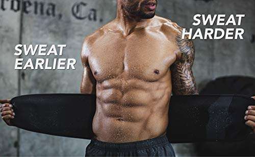 Rionto Sweat Belt for Men and Women – Waist Trainer Sauna Belt, Supports Lower Back (Large) Black 2