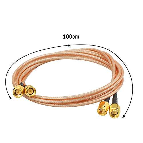 WayinTop 2pcs RG316 Wire Jumper SMA Male to SMA Male Extension RF Coaxial Coax Cable Adapter Jumper for Radios External SDR Devices FCC (100cm) 5