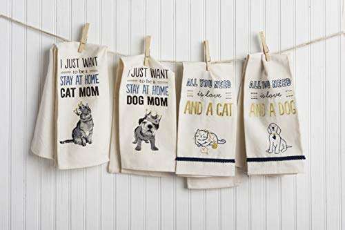 Primitives by Kathy Screen-Printed Dish Towel, Stay at Home Dog Mom 2