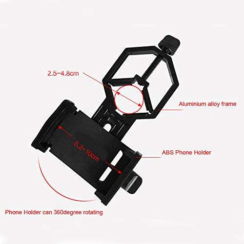 NUZAMAS Adjustable 360 Degree Smartphone Adapter, Compatible with Binoculars, Monoculars, Spotting Scopes, and Microscopes 6